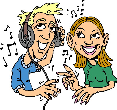 Listening to music clip art