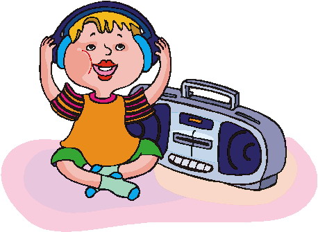 Listening to music clip art