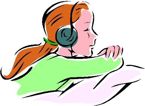 Listening to music clip art