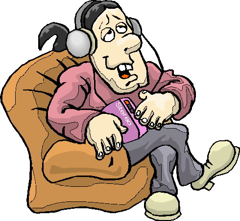 Listening to music clip art