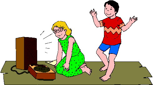 Listening to music clip art