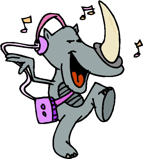 Listening to music clip art