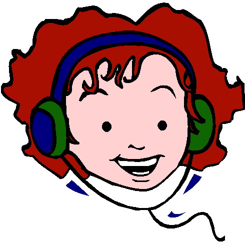 Listening to music clip art