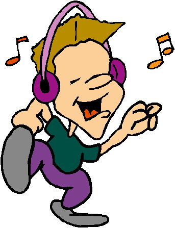 Listening to music clip art