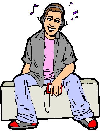 Listening to music clip art