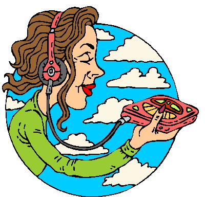 Listening to music clip art