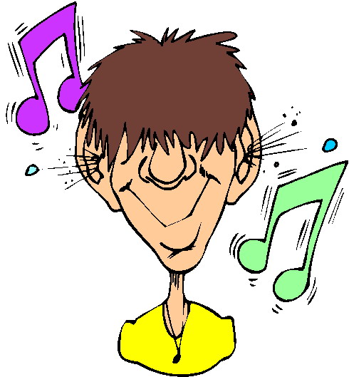 Listening to music clip art