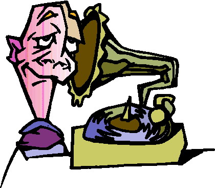 Listening to music clip art