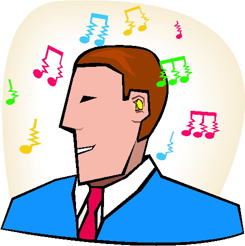 Listening to music clip art