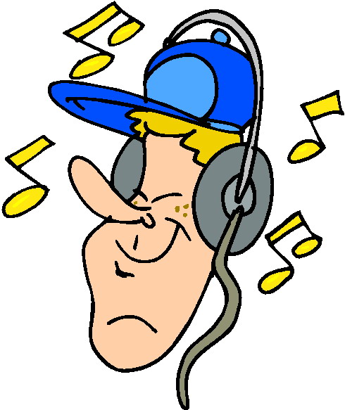 Listening to music clip art