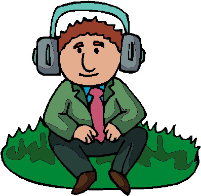 Listening to music clip art