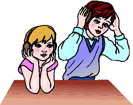 Listening to music clip art