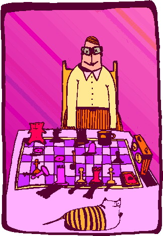 Playing chess clip art