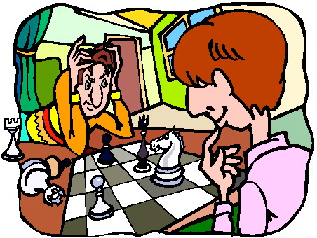 Playing chess clip art