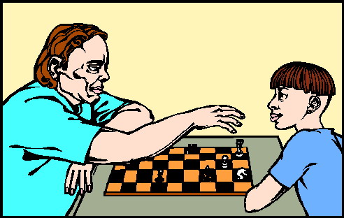 Playing chess clip art