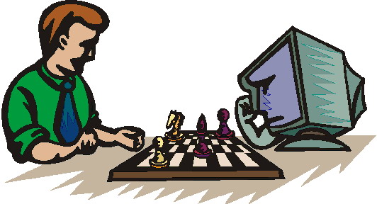 Playing chess clip art