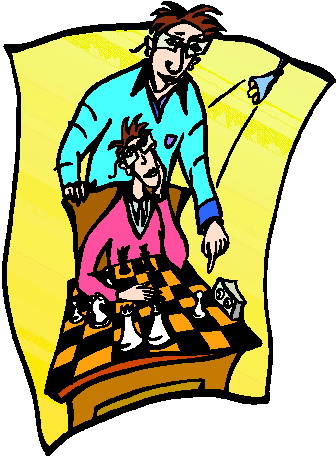 Playing chess clip art