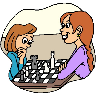 Playing chess clip art