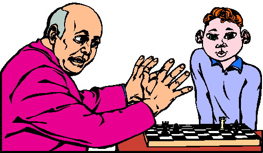 Playing chess clip art