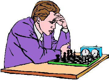 Playing chess clip art