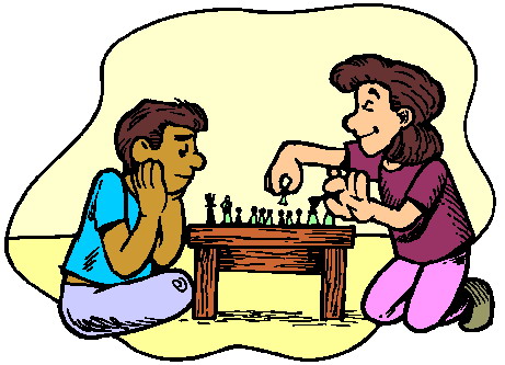 Playing chess clip art