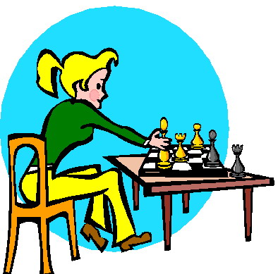 Playing chess clip art