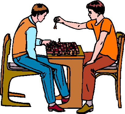 Playing chess clip art