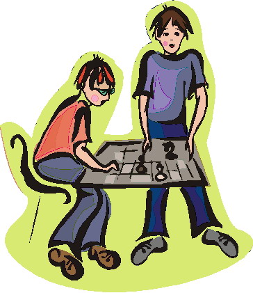 Playing chess clip art