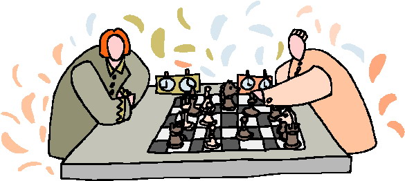 Playing chess clip art