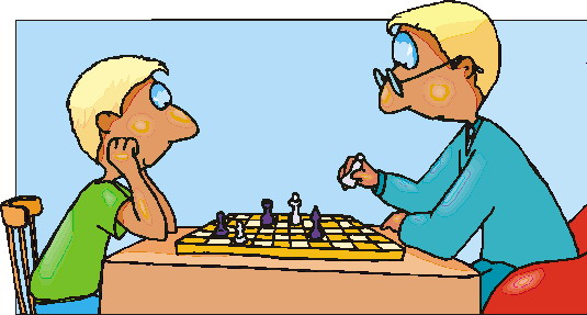 Playing chess clip art