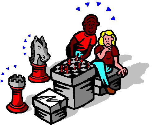 Playing chess clip art