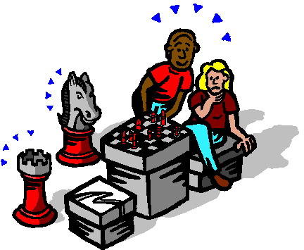 Playing chess clip art