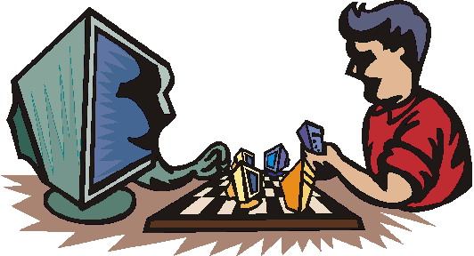 Playing chess clip art