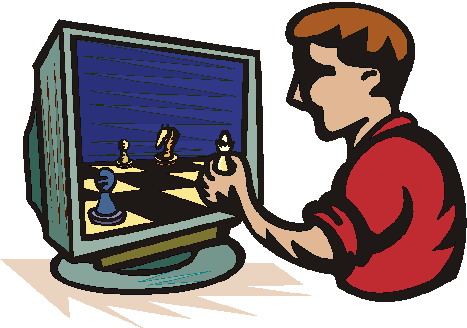 Playing chess clip art