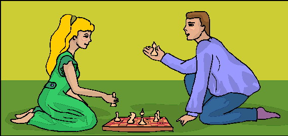 Playing chess clip art