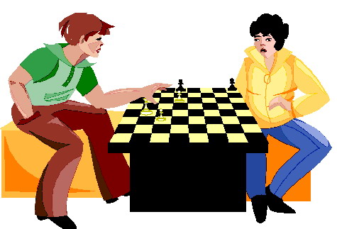 Playing chess clip art