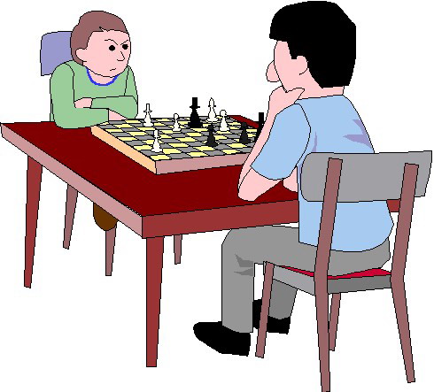 Playing chess clip art