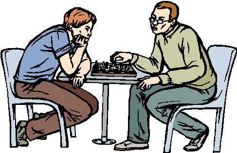 Playing chess clip art