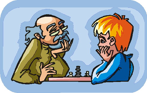 Playing chess clip art