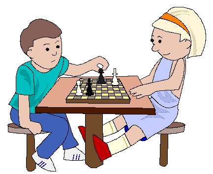 Playing chess clip art