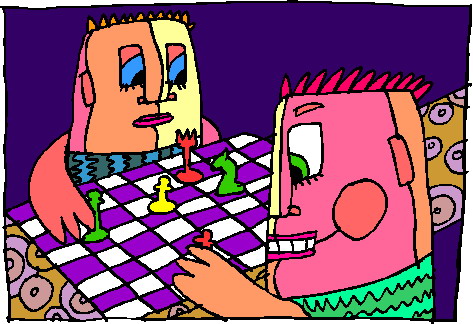 Playing chess clip art