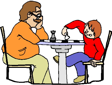 Playing chess clip art