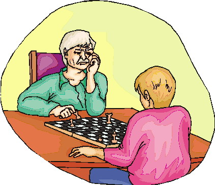 Playing chess clip art