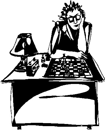 Playing chess clip art