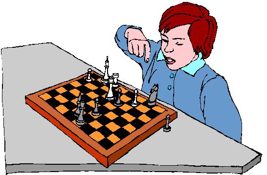 Playing chess clip art