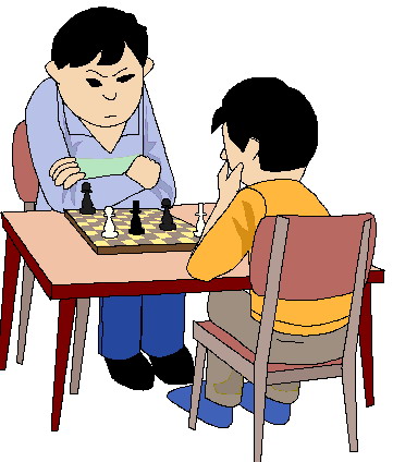 Playing chess clip art