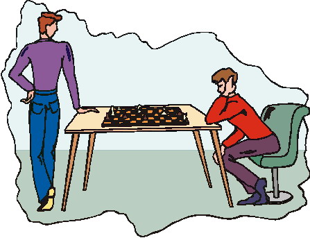 Playing chess clip art