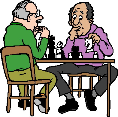 Playing chess clip art