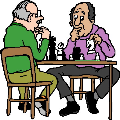 Playing chess clip art