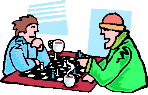 Playing chess clip art